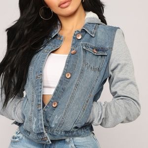 Hooded jean jacket
